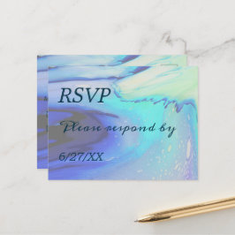 Cartão Postal Resposta de Casamento de Praia Abstrato da Ocean B