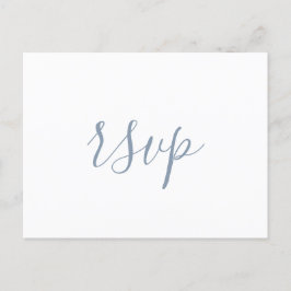 Cartão Postal Resposta de Casamento Minimalista Azul Empoeirado