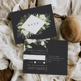 Cartão Postal Resposta de Escolha de Refeição para Casamento Flo