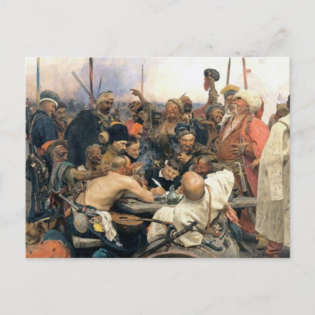 Cartão Postal Resposta dos cossacos de Zaporozhian (Frente)