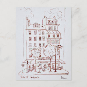 Cartão Postal Restaurante no Boulevard Saint-Germain, Paris