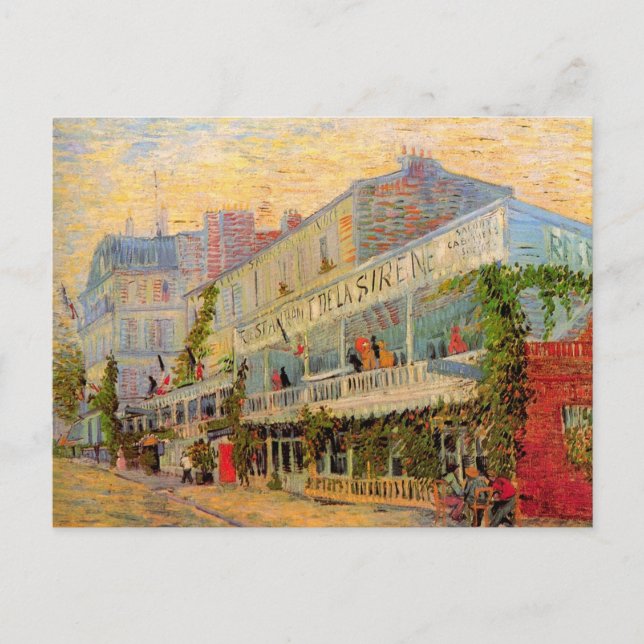 Cartão Postal Restaurante Sirene, Asnières por Vincent van Gogh (Frente)