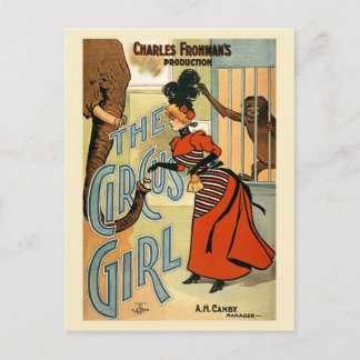 Cartão Postal restaurou o poster vintage da Garota do Circo