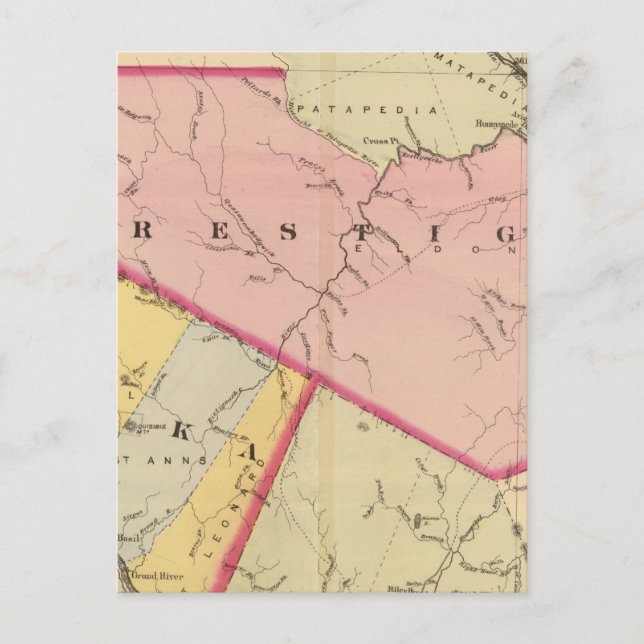 Cartão Postal Restigouche, condados de Madawaska, NB (Frente)