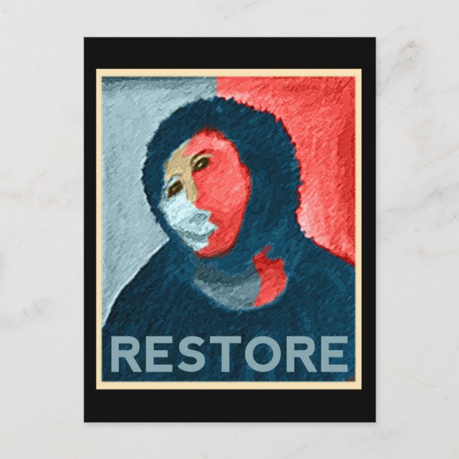Cartão Postal RESTORE - Suporte à restauração de arte em espanho (Frente)