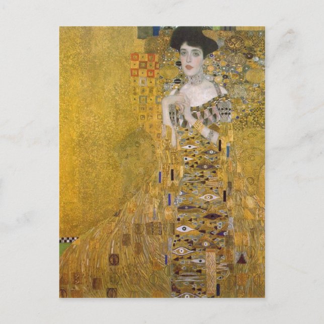Cartão Postal Resumo de Gustav Klimt Catal? Retrat de l'Adele Bl (Frente)