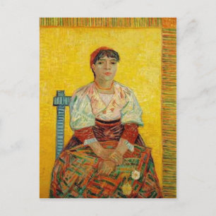 Cartão Postal Resumo Descrição Retrato da mulher italiana Data