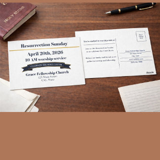 Cartão Postal Resurrection Sunday Church Postcard Invite