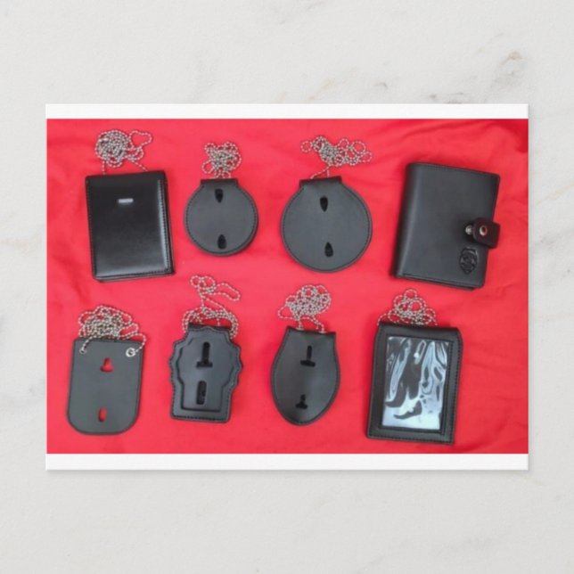 Cartão Postal Retentor do Crachá da Cadeia do Pescoço do Couro,  (Frente)