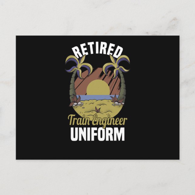 Cartão Postal Retired Railroad Engineer Train Steam Conductor (Frente)