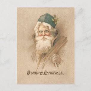 Cartão Postal Retrato Artístico Vintage do Papai Noel