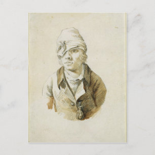 Cartão Postal Retrato automático com Boné e patch visual