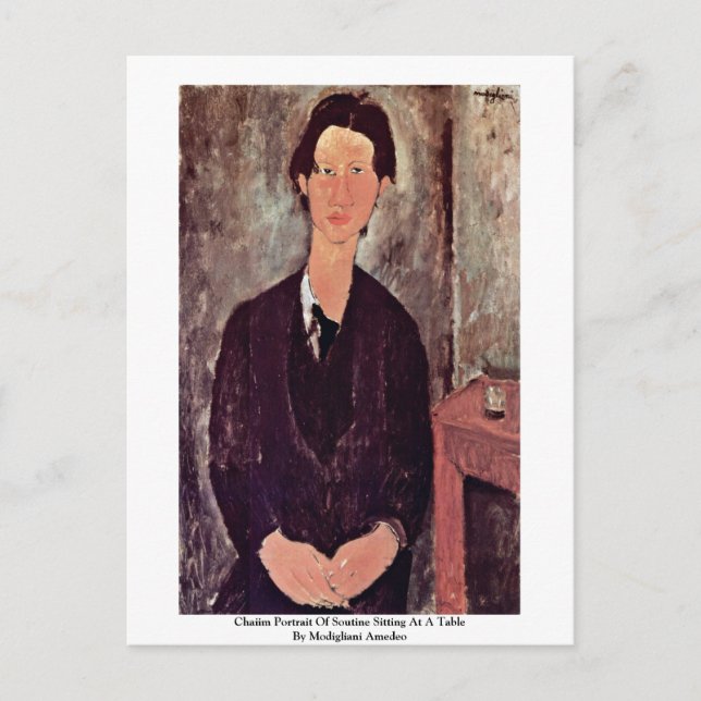 Cartão Postal Retrato Chaiim De Soutine Sentado Em Uma Mesa (Frente)
