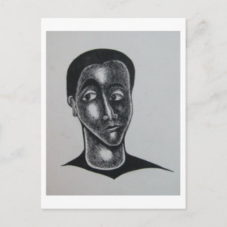 Cartão Postal Retrato com hachuras cruzadas por Hassan Wahba