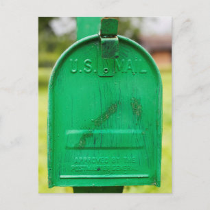 Cartão Postal Retrato da Caixa de Correio Verde Russo