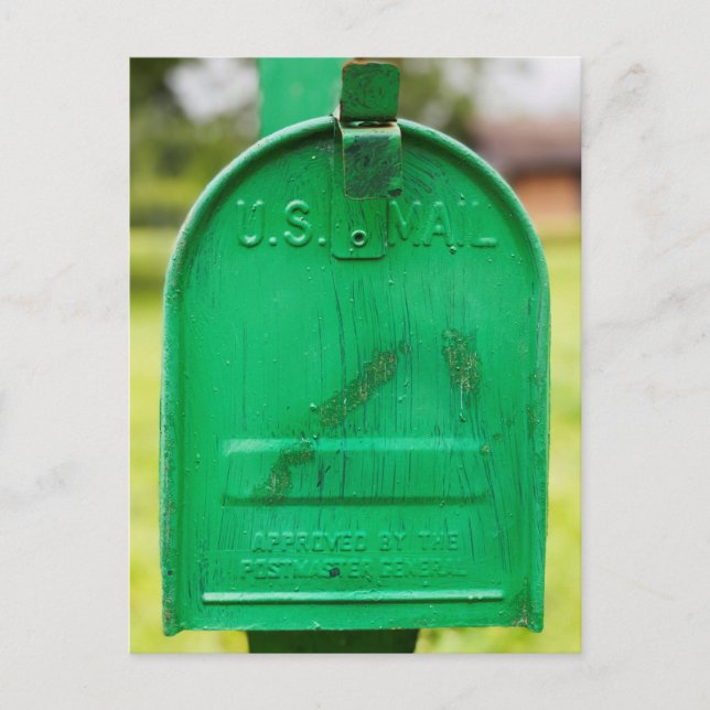 Cartão Postal Retrato da Caixa de Correio Verde Russo (Frente)