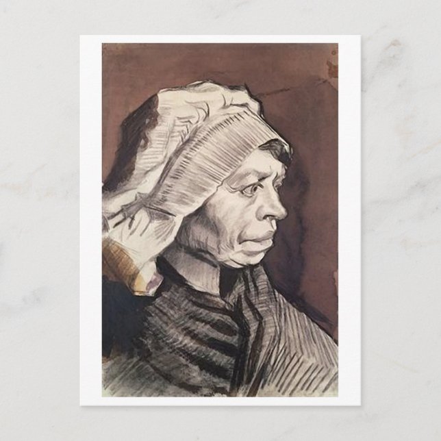 Cartão Postal Retrato da Mulher Camponesa, Van Gogh Fine Art (Frente)