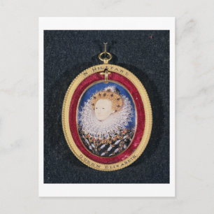 Cartão Postal Retrato da Rainha Elizabeth I (c/c no vellum)