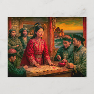Cartão Postal Retrato da Rainha Pirata Madame Ching