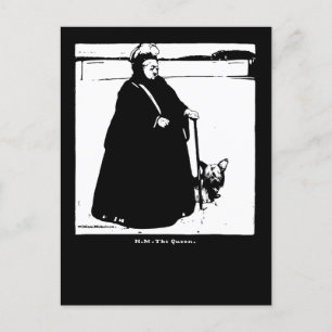 Cartão Postal Retrato da Rainha Vitória e do Cão Yorkie