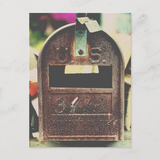 Cartão Postal Retrato da Rusty Mailbox (Frente)