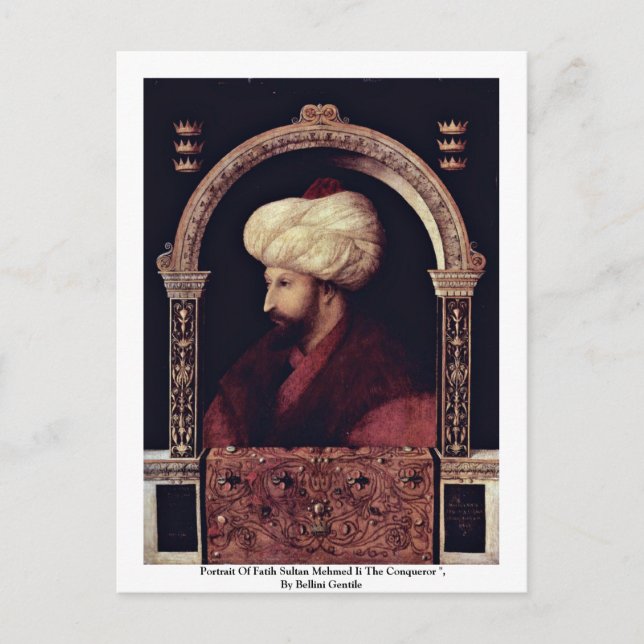 Cartão Postal Retrato da sultão Mehmed de Fatih Ii o (Frente)