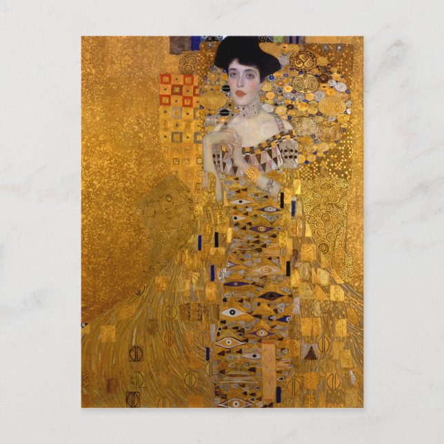 Cartão Postal Retrato de Adele Bloch-Bauer de Gustav Klimt 1907 (Frente)