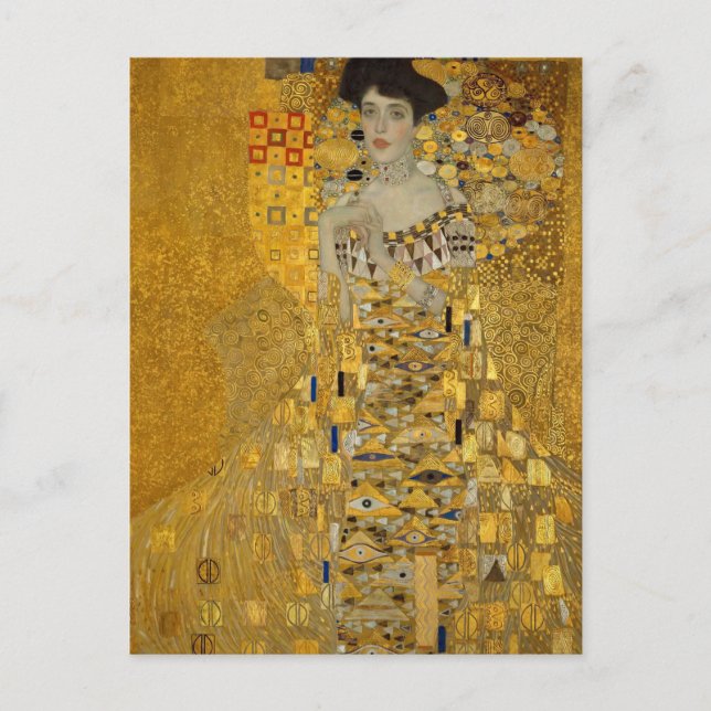 Cartão Postal Retrato de Adele Bloch-Bauer I por Gustav Klimt (Frente)