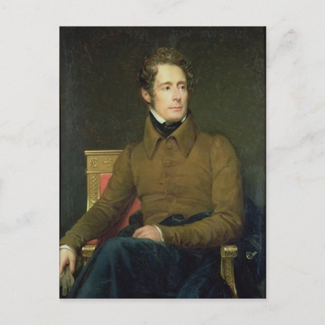 Cartão Postal Retrato de Alphonse de Lamartine , 1831 (Frente)
