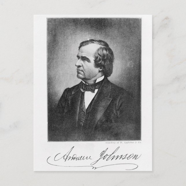 Cartão Postal Retrato de Andrew Johnson (Frente)