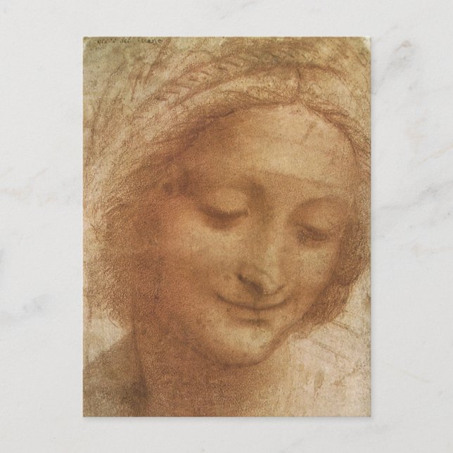 Cartão Postal Retrato de Anne Santo por Leonardo da Vinci (Frente)