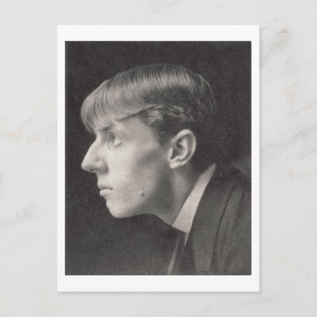 Cartão Postal Retrato de Aubrey Beardsley (1872-1998) por Freder (Frente)