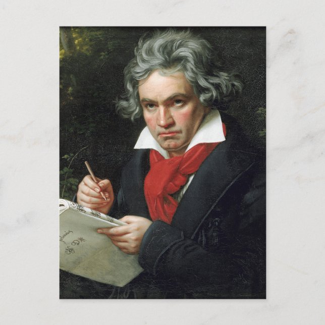 Cartão Postal Retrato de Beethoven por Joseph Karl Stieler (Frente)