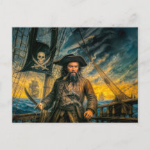 Retrato de Blackbeard Tempestade Pirata