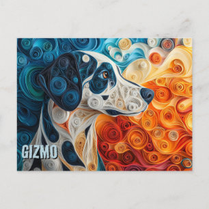 Cartão Postal Retrato de Cachorro de Arte Dalmático
