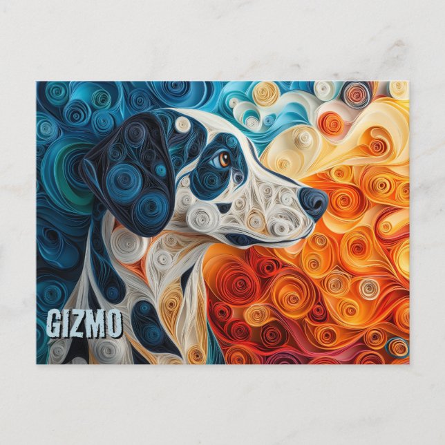 Cartão Postal Retrato de Cachorro de Arte Dalmático (Frente)