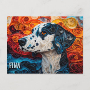 Cartão Postal Retrato de Cachorro de Arte Dalmático