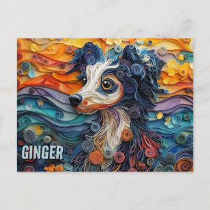 Cartão Postal Retrato de Cachorro de Arte Penteada Chinesa