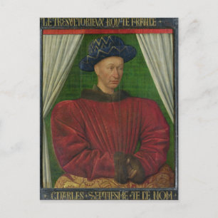 Cartão Postal Retrato de Carlos VII, c.1445-50