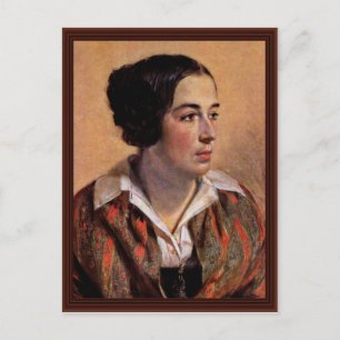 Cartão Postal Retrato De Caroline Arnold Por Menzel Adolph Von