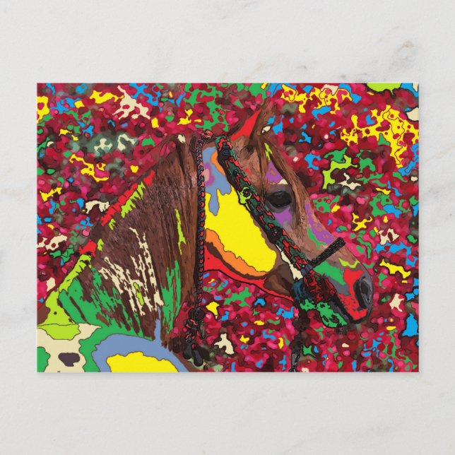 Cartão Postal Retrato de cavalo 7 (Frente)