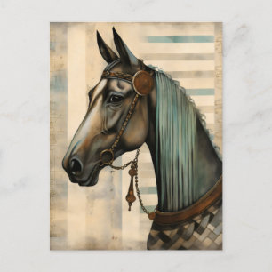 Cartão Postal Retrato de cavalo com brida ornamentada