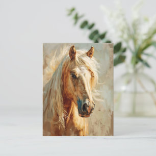 Cartão Postal Retrato de Cavalo Palomino