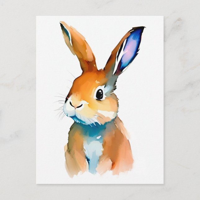 Cartão Postal Retrato de coelho 027 postal (Frente)