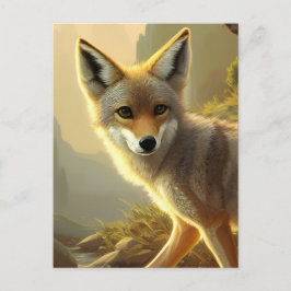 Cartão Postal Retrato de Coyote Pup Wildlife
