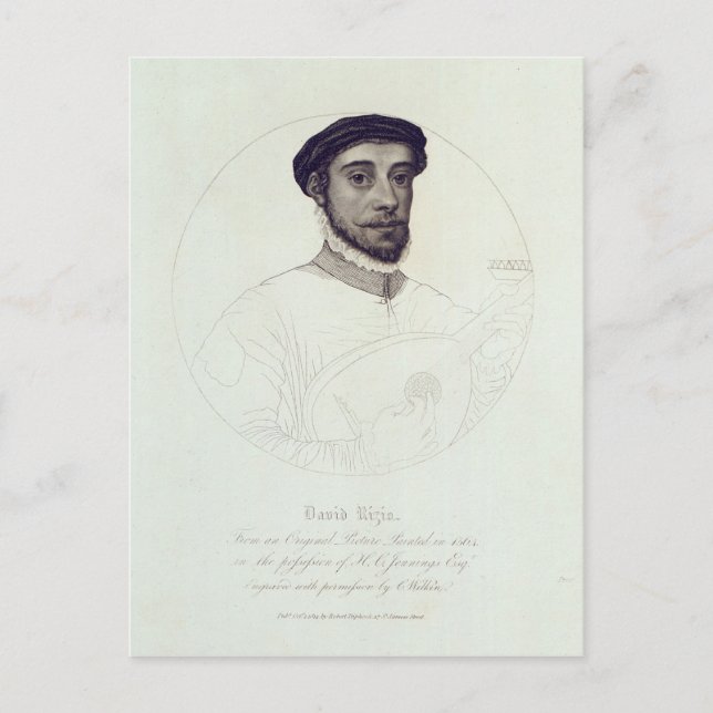 Cartão Postal Retrato de David Rizio, um original pintado (Frente)