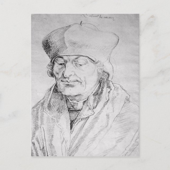 Cartão Postal Retrato de Desiderius Erasmus 1520 (Frente)
