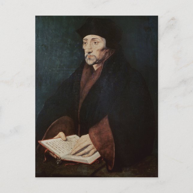 Cartão Postal Retrato de Desiderius Erasmus de Roterdão (Frente)