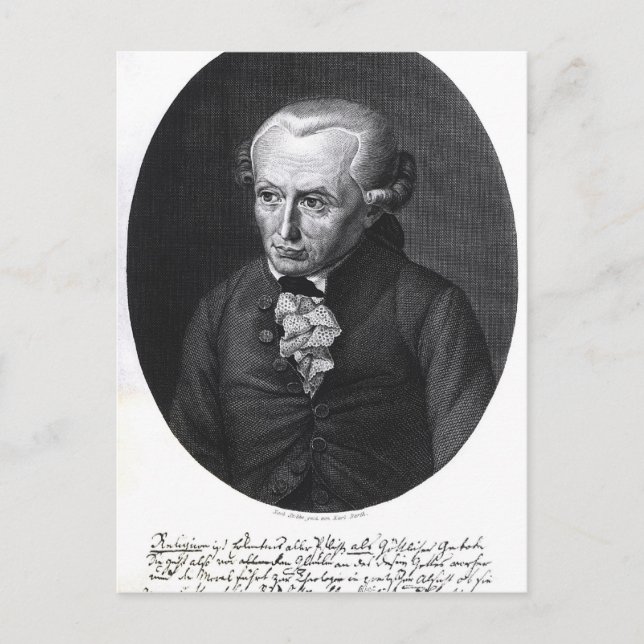 Cartão Postal Retrato de Emmanuel Kant (Frente)