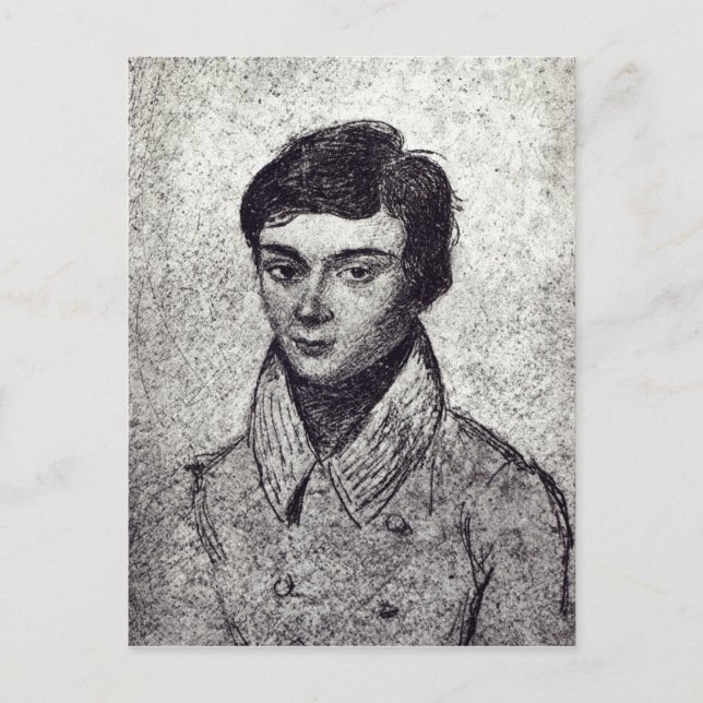 Cartão Postal Retrato de Evariste Galois (Frente)